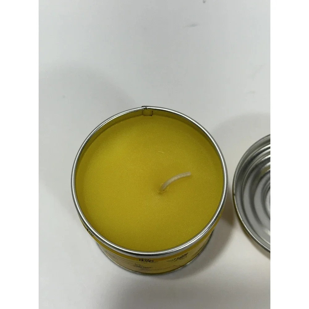 Vintage Beehive Bee Yellow Tin Candle Set Of 2 Made In Switzerland Very Rare!‎